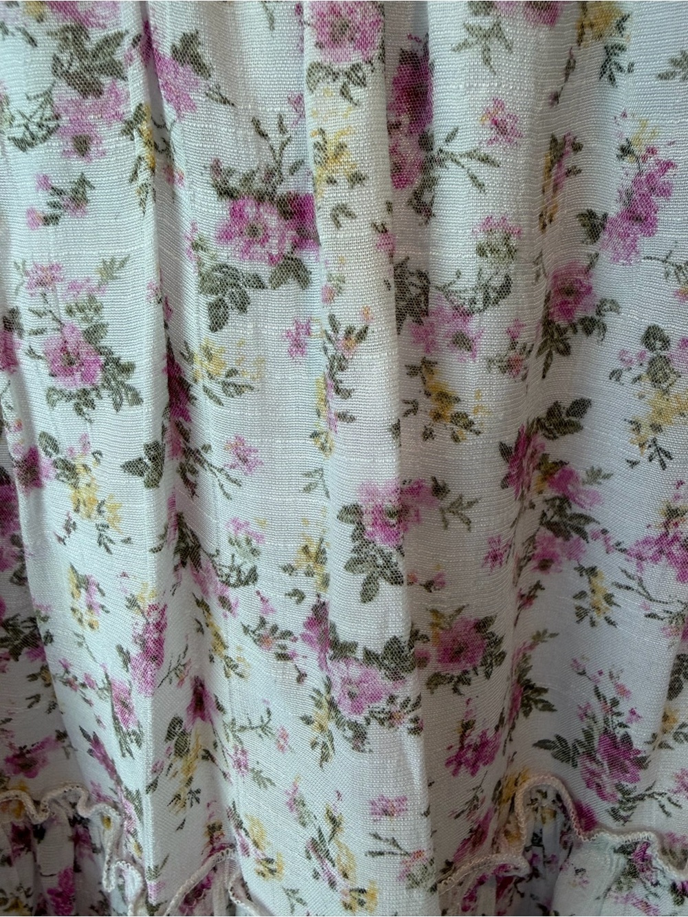 NWOT Row A Cottage Tiered Floral Pink Midi Sundress with Lace Trim - Picture 6 of 6